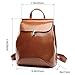 Zicac Women's Leather Backpack Casual Daypack (Brown)