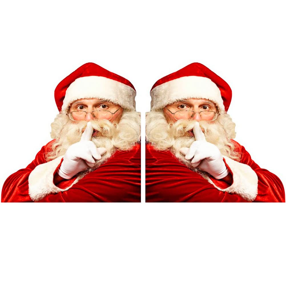 BESPORTBLE 2Pcs Santa Claus Car Stickers Joy Santa Pattern Car Decals Waterproof Car Window Stickers Tags Right/Left-Side Window Cling for Christmas Car Decor