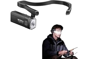 LED Rechargeable Ear Worn Headlamp with Motion Sensor, 5 Modes White and Red Light, Lightweight Adjustable Headlight for Runn