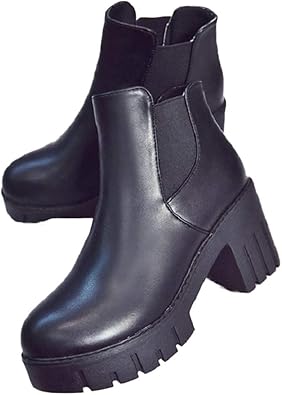 botines de tacon grueso