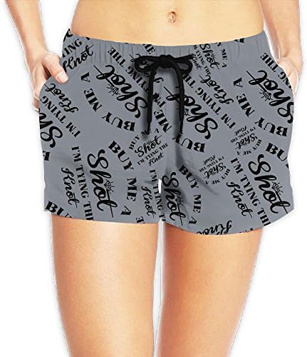 Buy Me A Shot, I'm Tying The Knot1 Womens Fashion Board Shorts Quick Dry Adjustable Bikini Bottom