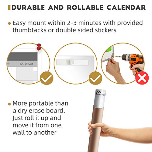 Jumbo Dry Erase Wall Calendar - 48"x58" 2022 Undated Yearly Planner for