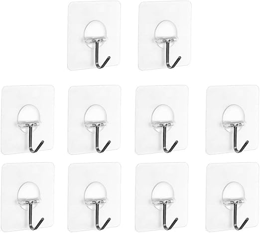 Amazon フック 壁 傷つけない 粘着フック 強力 穴をあけない はがせる 透明 回転 7kg ハンガー 壁掛け時計 フック 10個入り フック オンライン通販