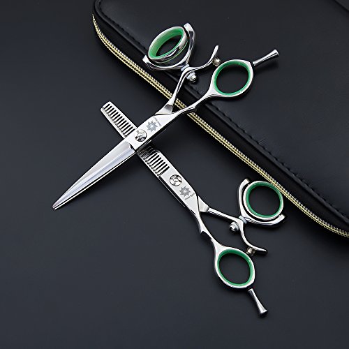 Dream Reach Left handed 5.5" Professional Japan 440C Salon Razor Edge Lightweight Hairdresser Cutting Scissors and Hair Thinning Scissors/Shears Set - Perfect for Lefty Barbers (Set 1) - Thumbnail 4