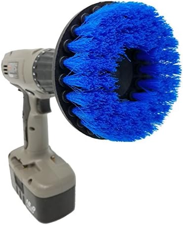 The Beast Brush (Medium Blue) - Power Scrubbing Brush Drill Attachment for Cleaning Showers, Tubs, Bathrooms, Tile, Grout, Carpet, Tires, Boats