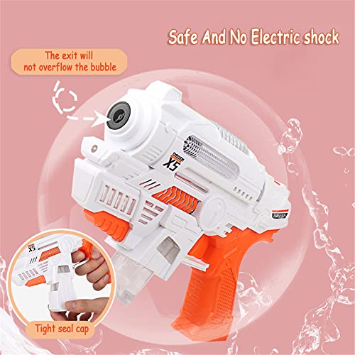 Automatic Submachine Bubble Gun, Bubble Machine with Music and Lights Kids Toy,Leak Proof Bubble Maker for Toddlers Boys Girls Camping Party Backyard Birthday Gifts Kids Indoor Outdoor Summer