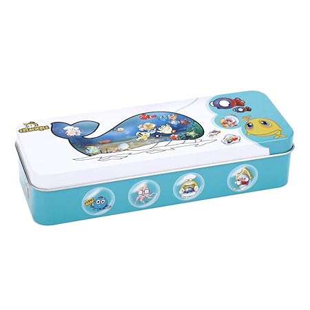 Holz Angelspiel Kinder Spielzeug Fisch Magnetic Educational Spielen Blechdose für Kinder Jungen Mädchen 14 Fische 2 Angelrute