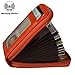 Noedy RFID Blocking Credit Card Case Organizer Genuine Leather Zip-Around Security Wallet Orange