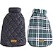 Kuoser Waterproof Dog Coat, Reversible Dog Jacket for Large Dogs, Adjustable Durable Doggie Winter Coat for Groowing Puppies Warm Puppy Cold Weather Apparel, Green L