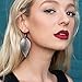 Womens Leather Dangle Earrings Lightweight Leather Leaf Drop Earrings Black Gold Leather Diffuser Earrings 3 Pairs Pack