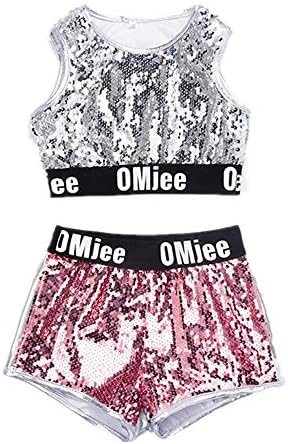 CosskyHip-hop Jazz Performance Costumes Dancing Clothes Sequin School Halloween Set
