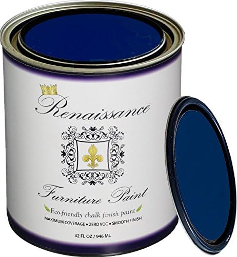 Renaissance Chalk Furniture Paint Qt - Non Toxic, Superior Coverage - Black Indigo (32oz) by Renaissance Furniture Paint