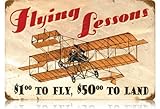 Flying Lessons Aviation Vintage Metal Sign - Victory Vintage Signs