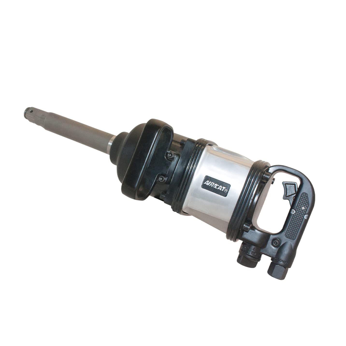 AIRCAT Herramientas neumáticas 1994 Llave de impacto recta súper resistente de 1 pulgada con yunque extendido de 8 pulgadas 2,500 pies-libras