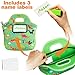 GOPRENE Kids Dinosaur Neoprene Lunch Bag with ID Card Pocket | Identi-Tote Insulated, Reusable, Foldable, Washable, Color: Green Dino, 3 Blank Name Cards