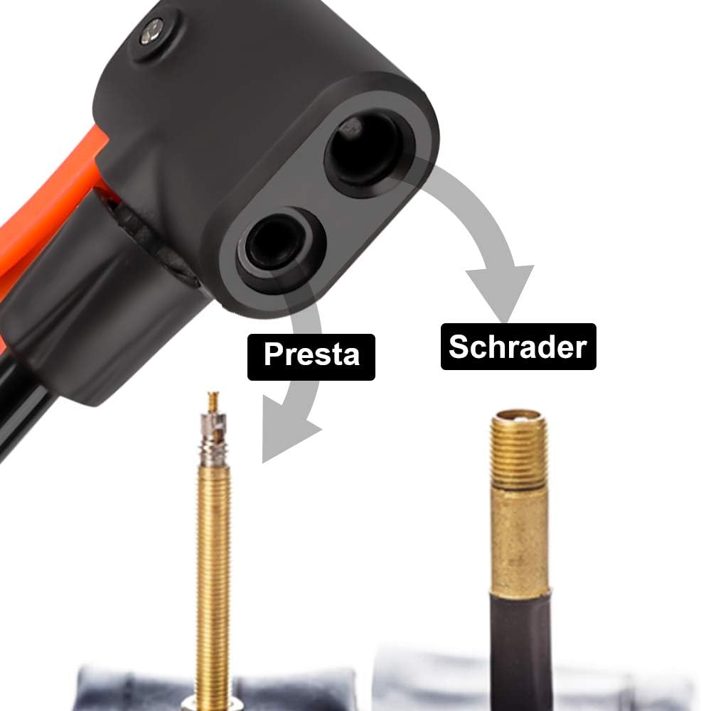 Mini Bicycle Pump Hopopro Portable Bike Floor Pump Bike Tire Pump Hand Foot Activated Bike Pump with Presta Schrader Dunlop Valve Extra Gas Needle for Road Bike Mountain Bike Balls : Sports & Outdoors