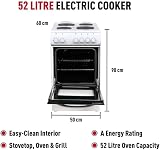 Haden HES50W Electric Cooker 50cm 52L Freestanding 4 Solid Plate White view 2