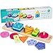 Wooden Educational Toys Best Christmas Gifts for 1 2 3 Year Old and Up Boys Girls Toddler Toys Shape Color Recognition Geometric Board Blocks Sorting & Stacking Preschool Toys Non-Toxic (16IN)