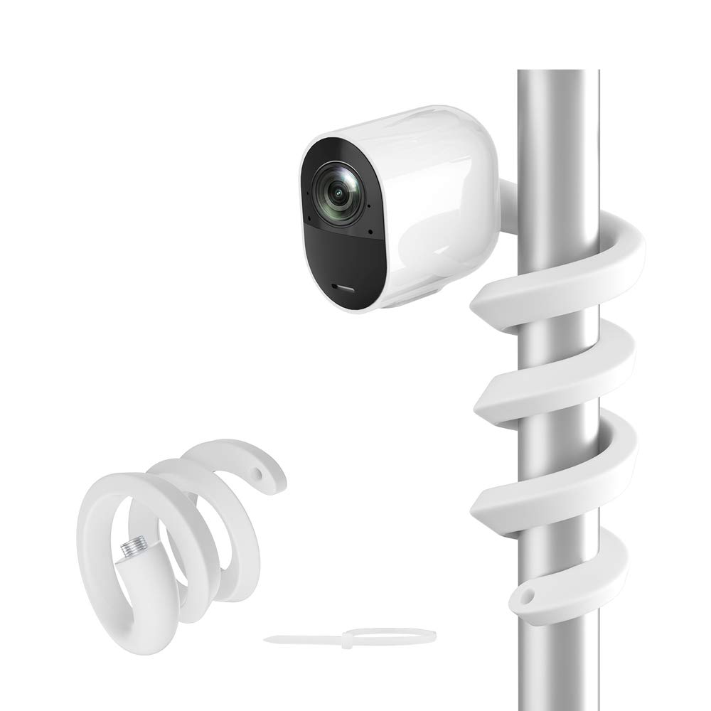 HOLACA Flexible Mount Compatible with Eufycam 1/2/2C/2C Pro/3/3C/E, Arl o Pro 2/3/4/Ultra 1&2/Essential Surveillance Cameras, and Other Cameras with 1/4" Thread, White | 1PCS