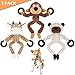 Dog Squeaky Chew Toys Durable 3 Pack Toys Set for Puppy Small Medium Large Dogs Playing Making Fun- Monkey, Bear and Bull
