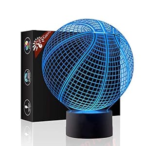 Gawell Basketball 3D Illusion Birthday Gift Lamp 16 Colors Changing Touch Switch Xmas Decoration Night Light Remote…