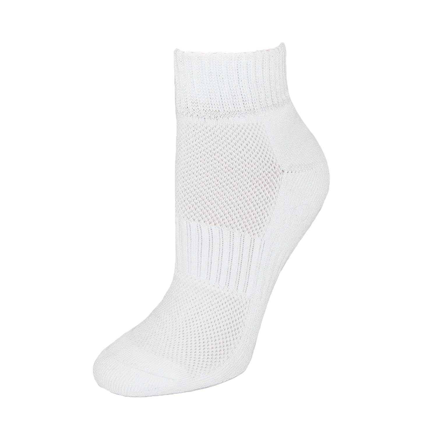 CTM Men's Cotton Arch Support Ankle Sock (Pack of 3), White