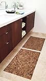 Hip-o Modern Living Large Foldable Teak Indoor/Outdoor Bath, Shower and Floor Mat