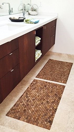 Hip-o Modern Living Large Foldable Teak Indoor/Outdoor Bath, Shower and Floor Mat