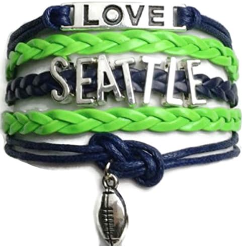 Seattle Football Fan Adjustable Bracelet in Vibrant Seahawks Colors | This Bracelet Lets Everyone Know "This Girl Loves Her Hawks"