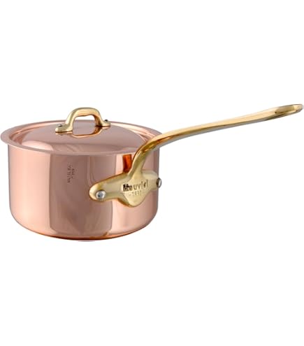 Mauviel　銅製　両手鍋 Mauviel M'Heritage M'150 B 7-Piece Copper Cookware Set With Brass