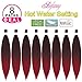 BEFUNNY Ombre Red Braiding Hair Pre Stretched, 8 Packs/Lot 24 Inch Pressional Prestretched Braiding Hair, Yaki Texture Synthetic Hair Extensions For Human Crochet Braids, Itch Free(24