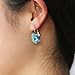 Neoglory Jewelry Platinum Plated Big Bold Blue Crystal with Delicate Flower Tear Hoop Earrings Women Jewelry Gift