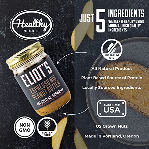 Eliot's Nut Butters Natural No Sugar Added Crunchy Peanut Butter, Low