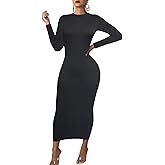 Women's Long Sleeve Bodycon Dress - Maxi Casual Fall Club Party Long Tight Pencil Dresses