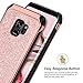 BENTOBEN Galaxy S9 Case, Samsung S9 Case 2 in 1 Glitter Bling Hard PC Cover Coat Sparkly Shiny Leather Hybrid Soft Bumper Shockproof Protective Phone Cases for Samsung Galaxy S9 (SM-G960U), Rose Gold