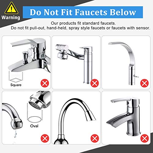 JONYJ Faucet Water Filter, 304 Stainless-Steel Water Faucet Filtration System, High Water Flow Tap Water Filter, Water Purifier Reduces Chlorine - Fits Standard Faucets (2 Filters Included)