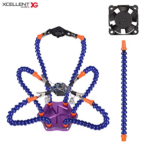 Xcellent Global Six Arm Soldering Station with USB Fan Third Hand Helping Hands Soldering Tool, PC037