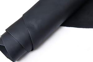 JEEREAL Tooling Leather Sheets 2.0mm Thick Full Grain Leather Crafts Crafting Leather (Pure Black, 6x12inches)