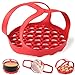 WYJP Pressure Cooker Sling Silicone Bakeware Sling for Instant Pot 6 Qt/8 Qt Anti-scalding Bakeware Lifter Steamer Rack Red, Dishwasher Safe