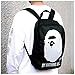 Bape | A Bathing Ape Backpack | Black Color With Printed Ape Logo