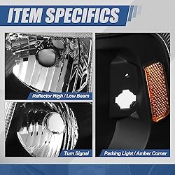 [Halogen Model] 4Pcs Factory Style Headlight Lamps