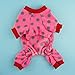 Fitwarm Polka Dot Dog Pajamas, Cute Dog Clothes for Small Dogs Girl, Pet Fleece Sweater, Onesie with Feet, Red, Small