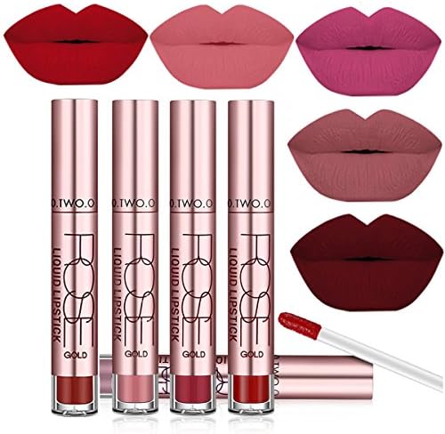 O.TWO.O Long Lasting Waterproof Matte Lipstick Lip Gloss Makeup Set of 5