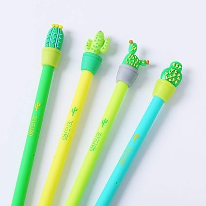 Amazon Co Jp Kimme サボテンポット プラスチックゲルペン 子供用 韓国 学生 学校 オフィス 文房具 2個セット Office Products