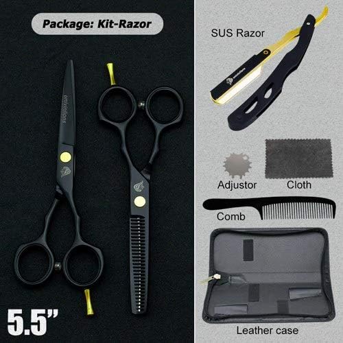 5.5" black hair scissors barber razor scissors hot scissors hair cut designs cheap hairdressing tools hair clipper kids scisors,5504HEI-RAZOR