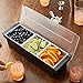 SHANGPEIXUAN Condiment Caddy with Lid Dispenser Tray Bar Fruit Caddy 3 Tray Plastic Garnish Station Great for Home Restaurant Buffets Bars Picnics Refrigerator Barbecue Catering