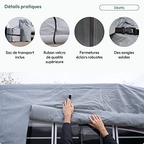 Protective Cover for Camper Vans, Caravan Cover, Camping Car Cover – Size M, Approx. 550 x 250 x 220 cm