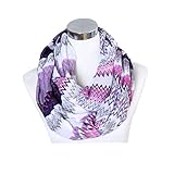 Lucky Leaf Women Large Lightweight Cozy Infinity Loop Scarf Chevron Zig Zag Printed (Purple)