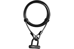 Guliffen Bike U Lock with Cable, 15 ft Security Cable with Loops,Heavy Duty Anti-Theft Chain and Lock for Motorcycles,Bike,Gates,Outdoor Furniture