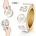 2 Designs Flower Shape Thank You Stickers Roll (1000 Stickers/Roll) Adhesive Labels 1.5 inch with Flower Decorative Sealing Stickers for Christmas Gifts,Cards, Wedding, Party,Envelope,Present